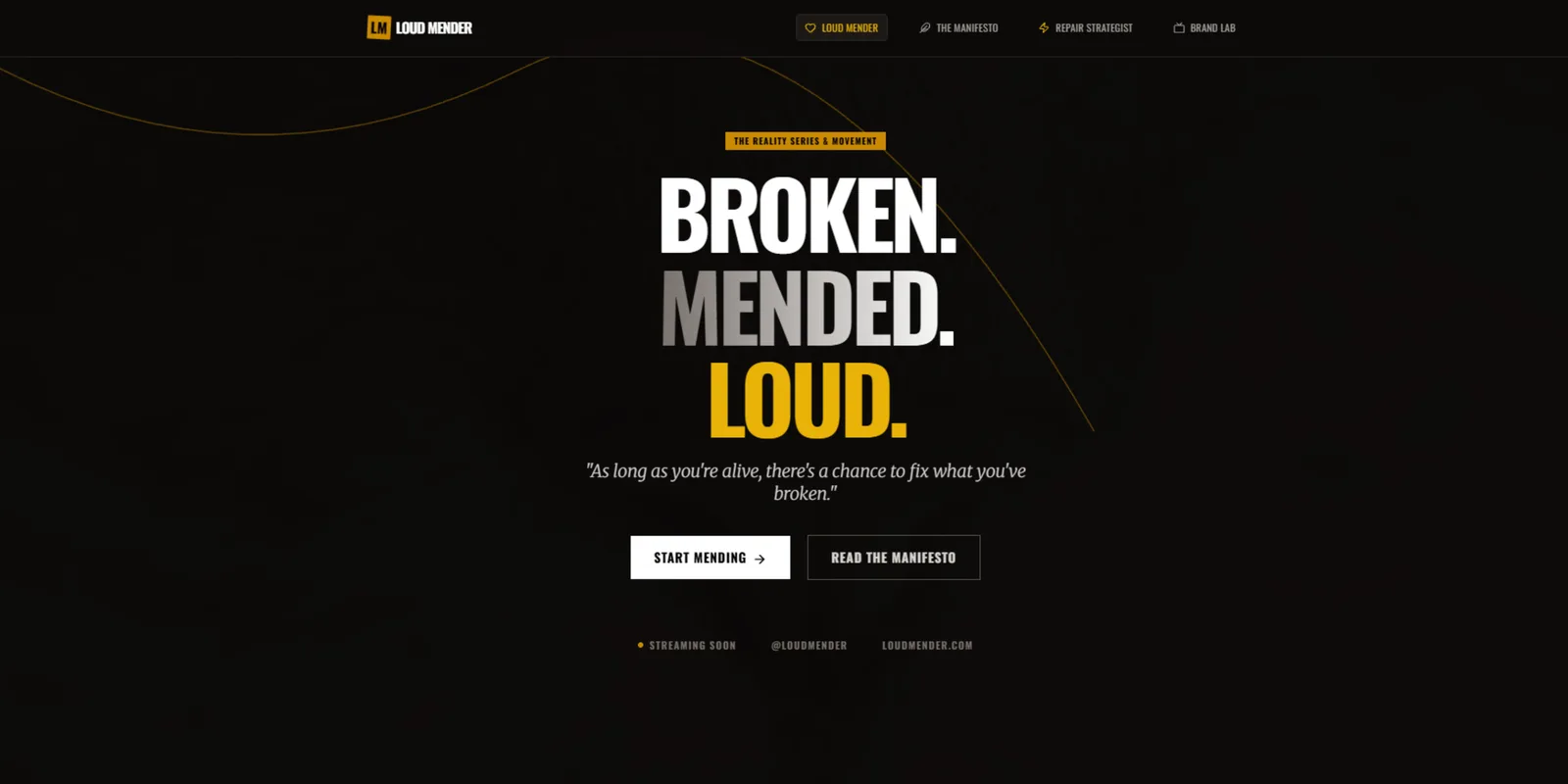 Loud Mender home screen